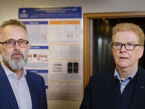 Egill Másson, framkvæmdastjóri Akthelia, og Guðmundur Hrafn Guðmundsson, prófessor við HÍ og rannsóknastjóri Akthelia.
